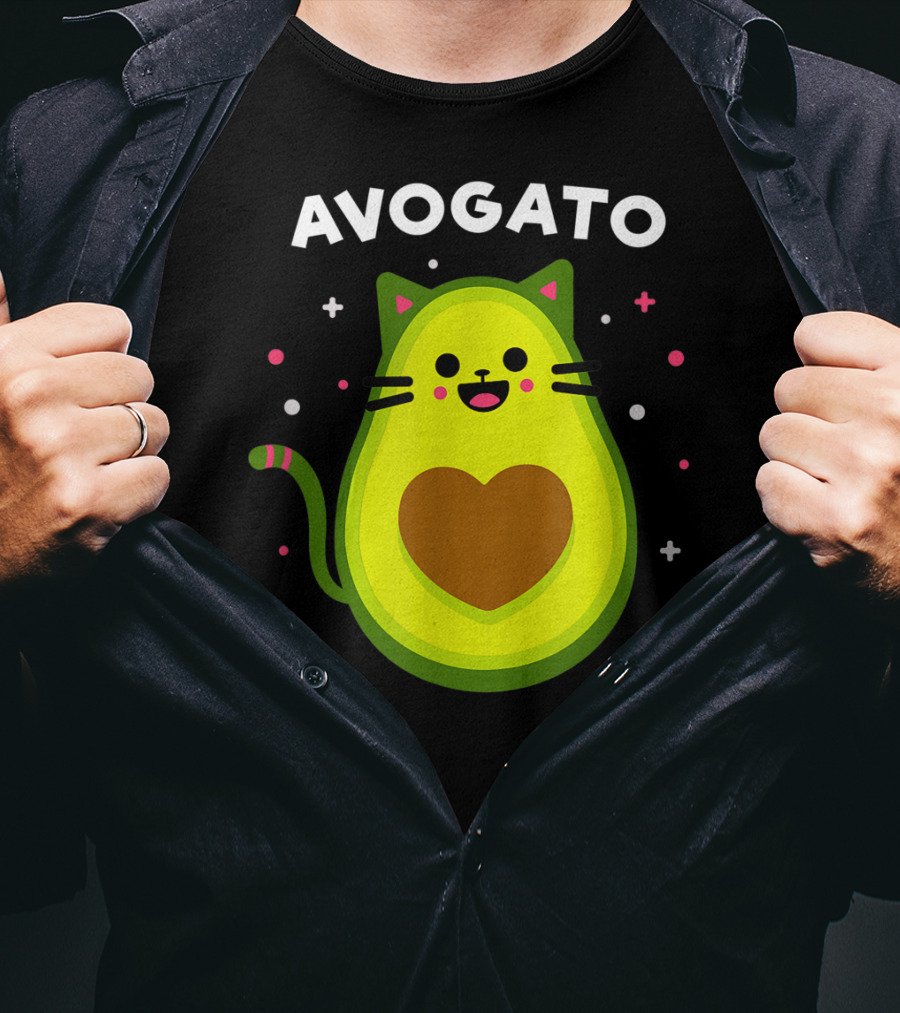 Avogato Cat Avocado Lover Cute Cat Avogato T-Shirt