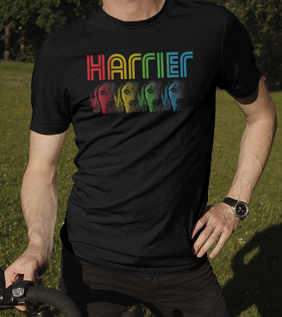 Harrier Dog Rainbow Cool Groovy T-Shirt