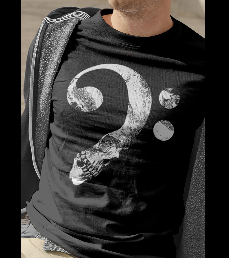Cool Skull Bass Clef Musician Music Lover T-Shirt