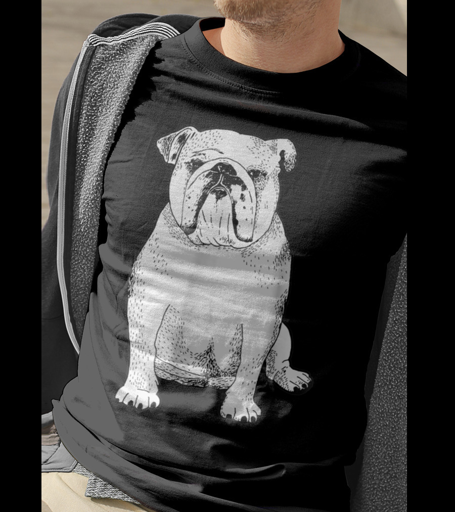 English Bulldog Dog Lover Owner Art Sketch T-Shirt