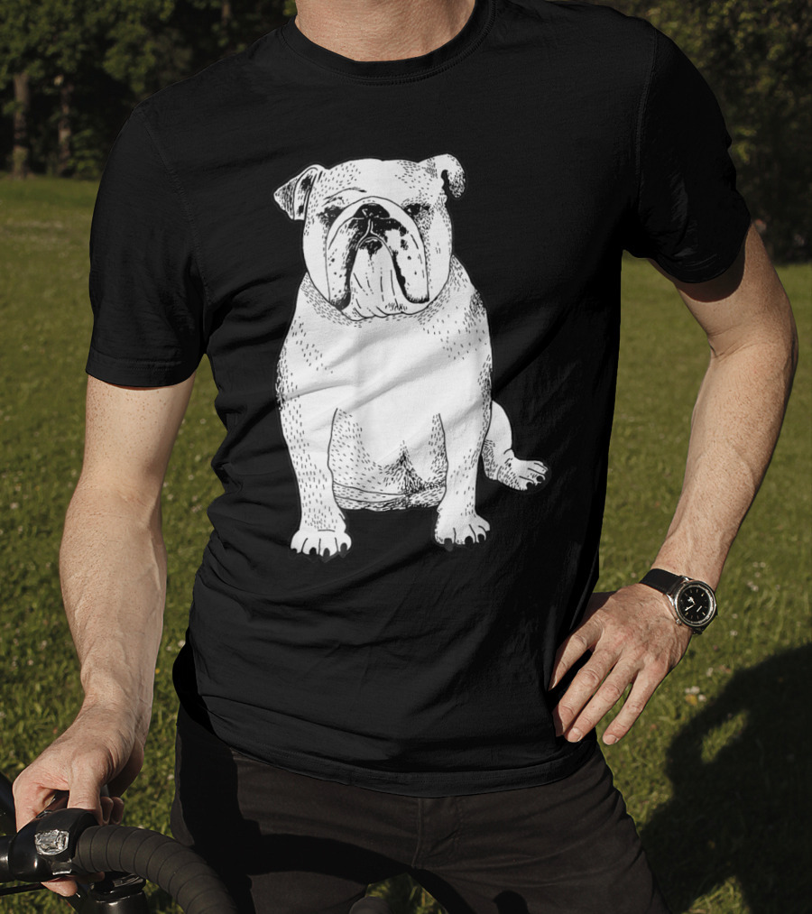 English Bulldog Dog Lover Owner Art Sketch T-Shirt