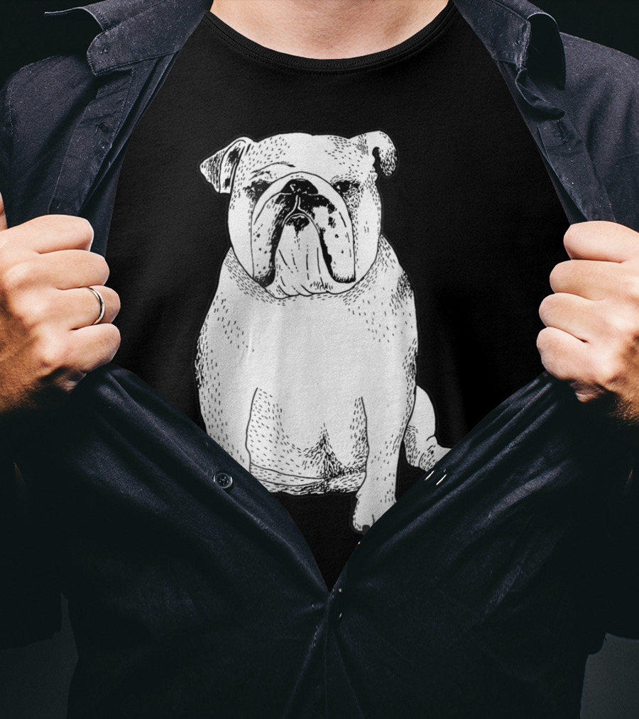English Bulldog Dog Lover Owner Art Sketch T-Shirt