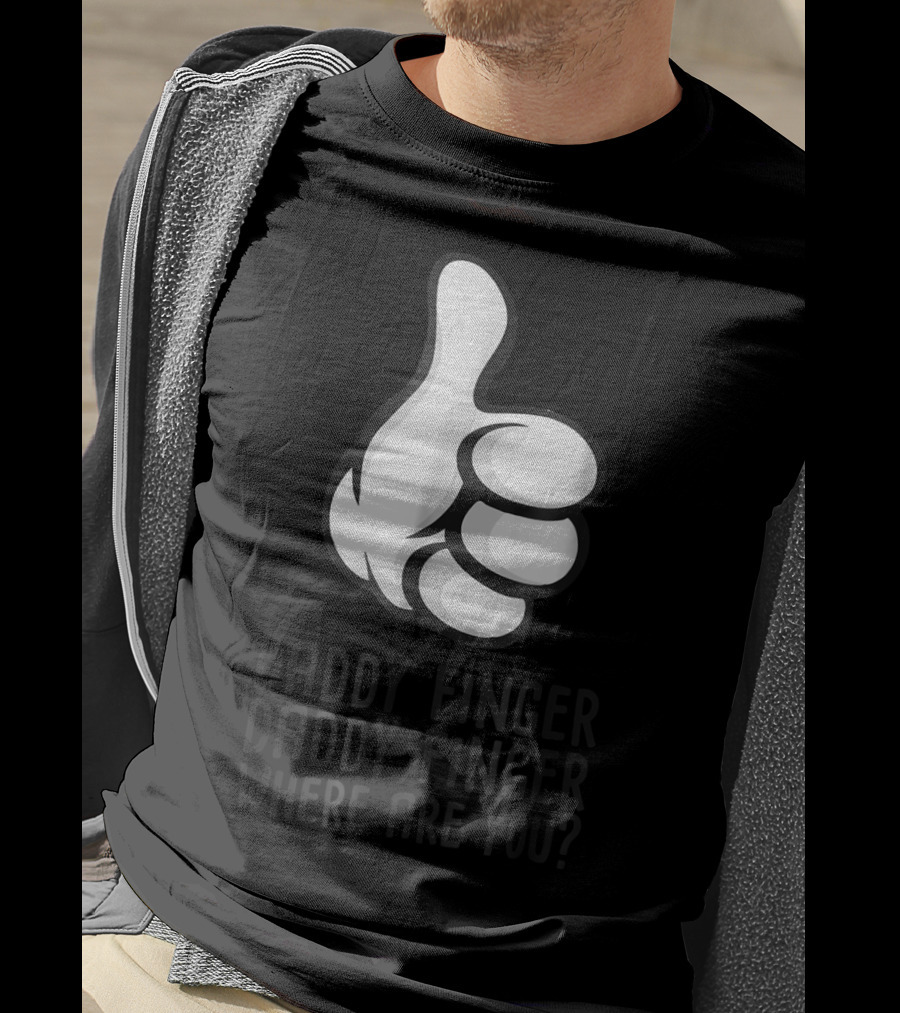 Daddy Finger Daddy Finger Where Are You Thumbs Up Cartoon T-Shirt