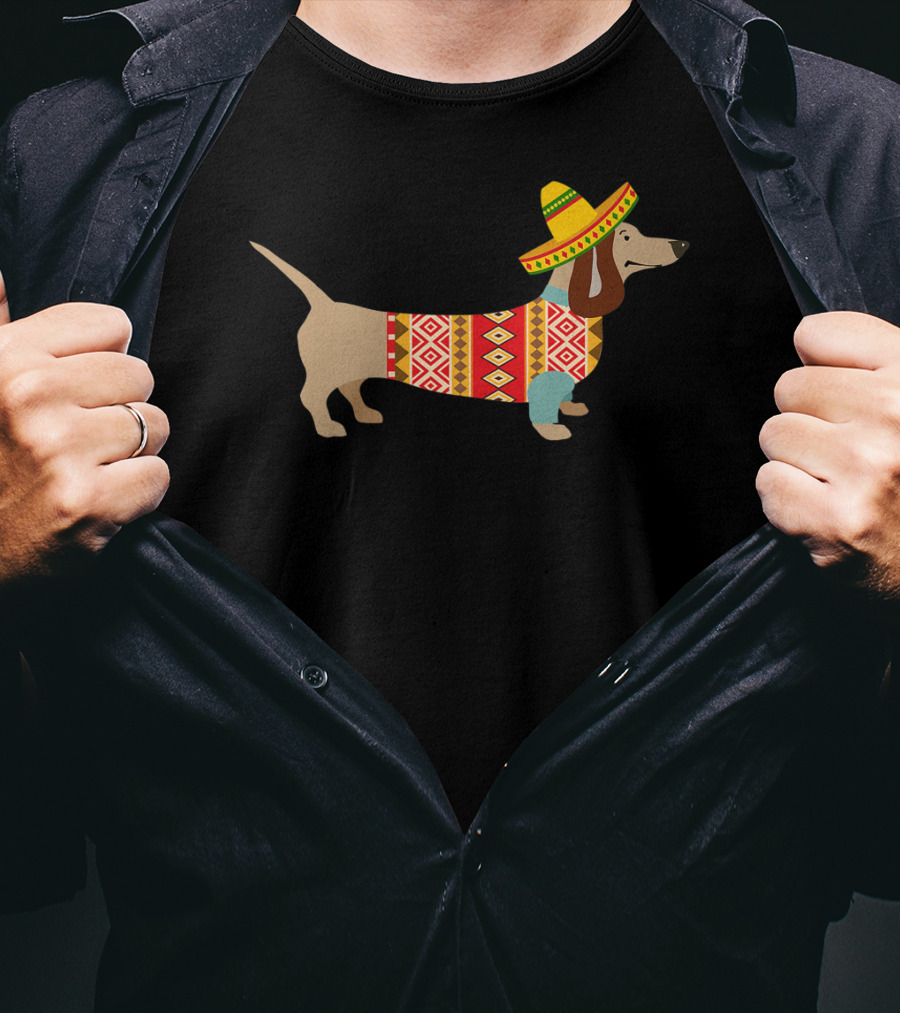 Daschund Cinco De Mayo Sombrero Doxie Fiesta T-Shirt
