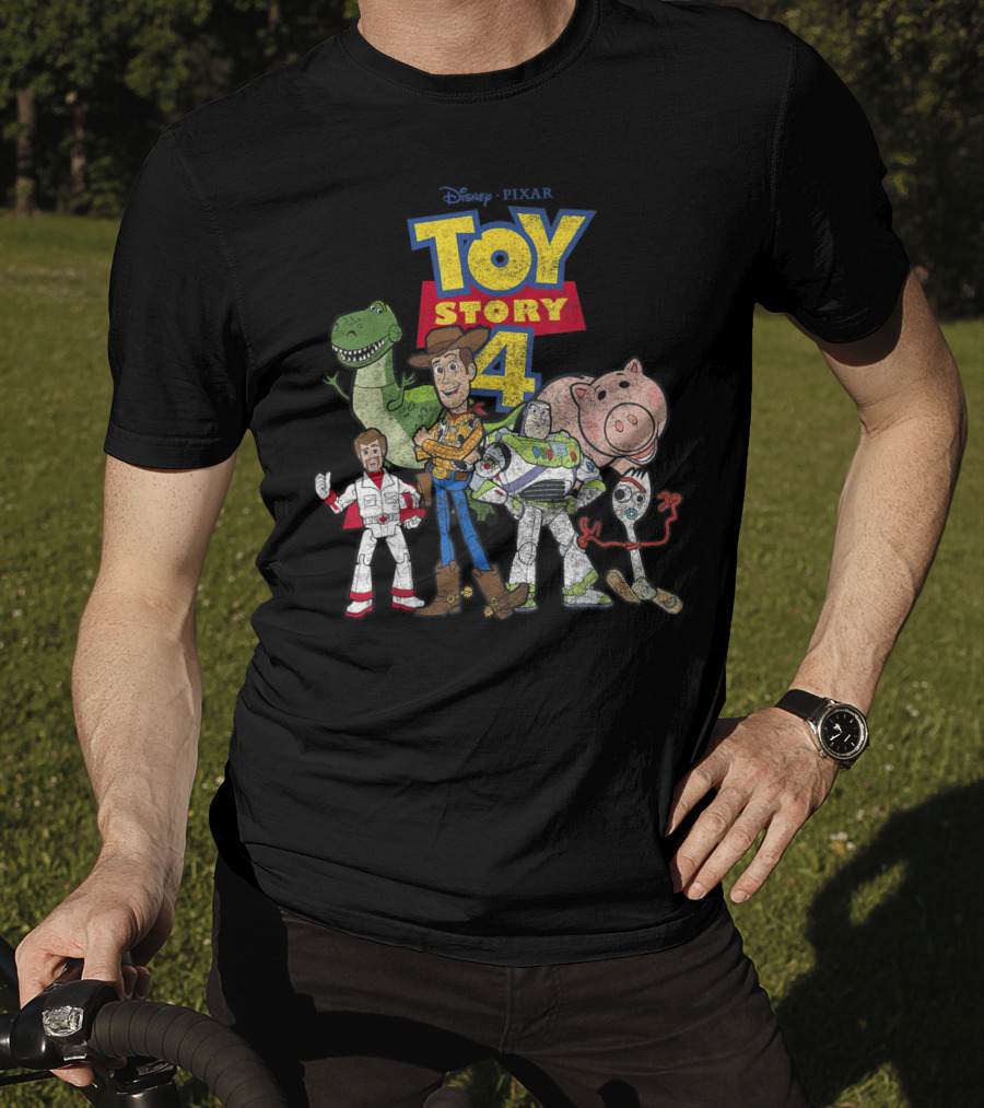 Disney Pixar Toy Story 4 Woody Buzz Rex Hamm Forky Duke Caboom T-Shirt