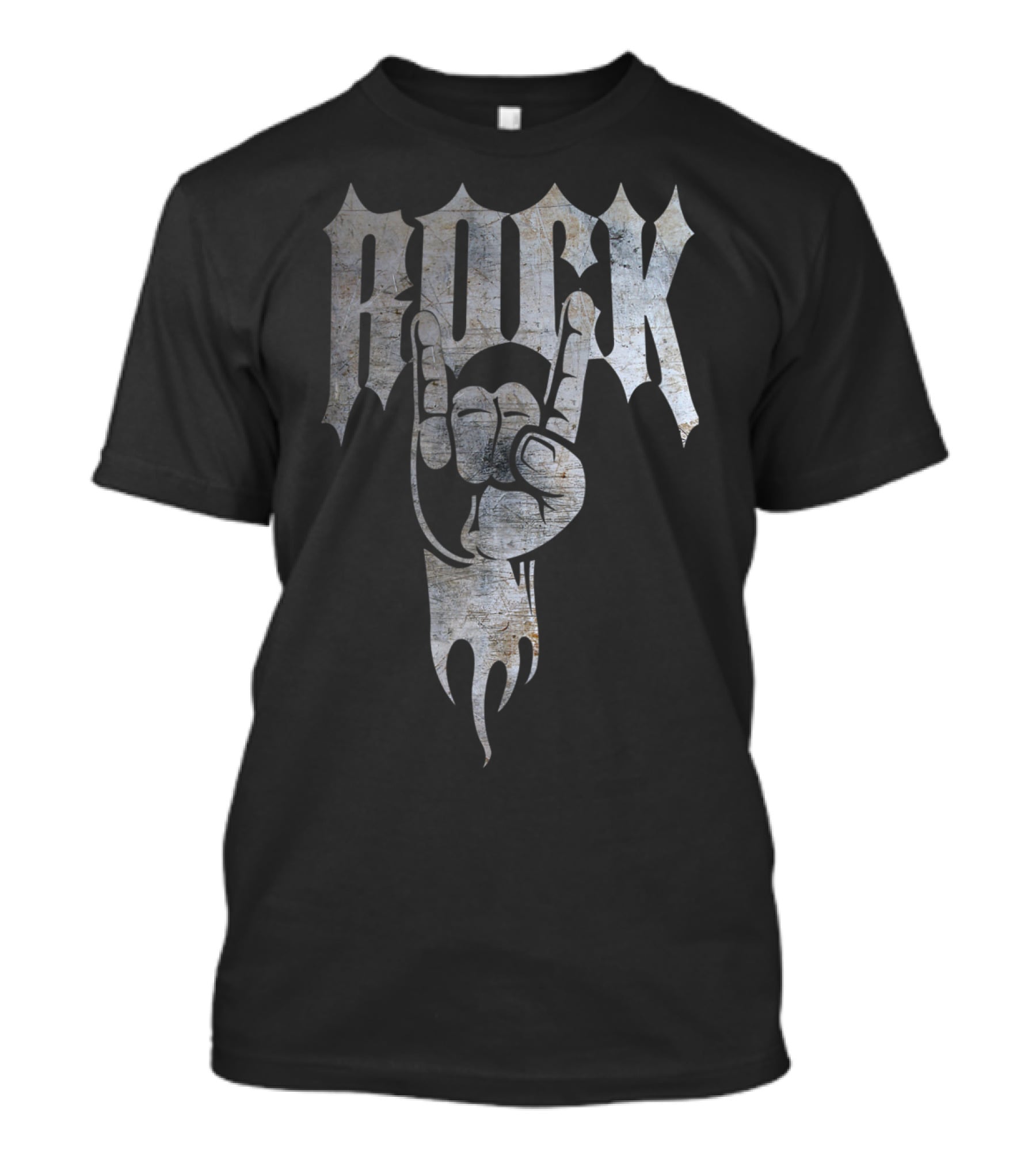 Distressed Metal Rock Hand Sign 80's T-Shirt