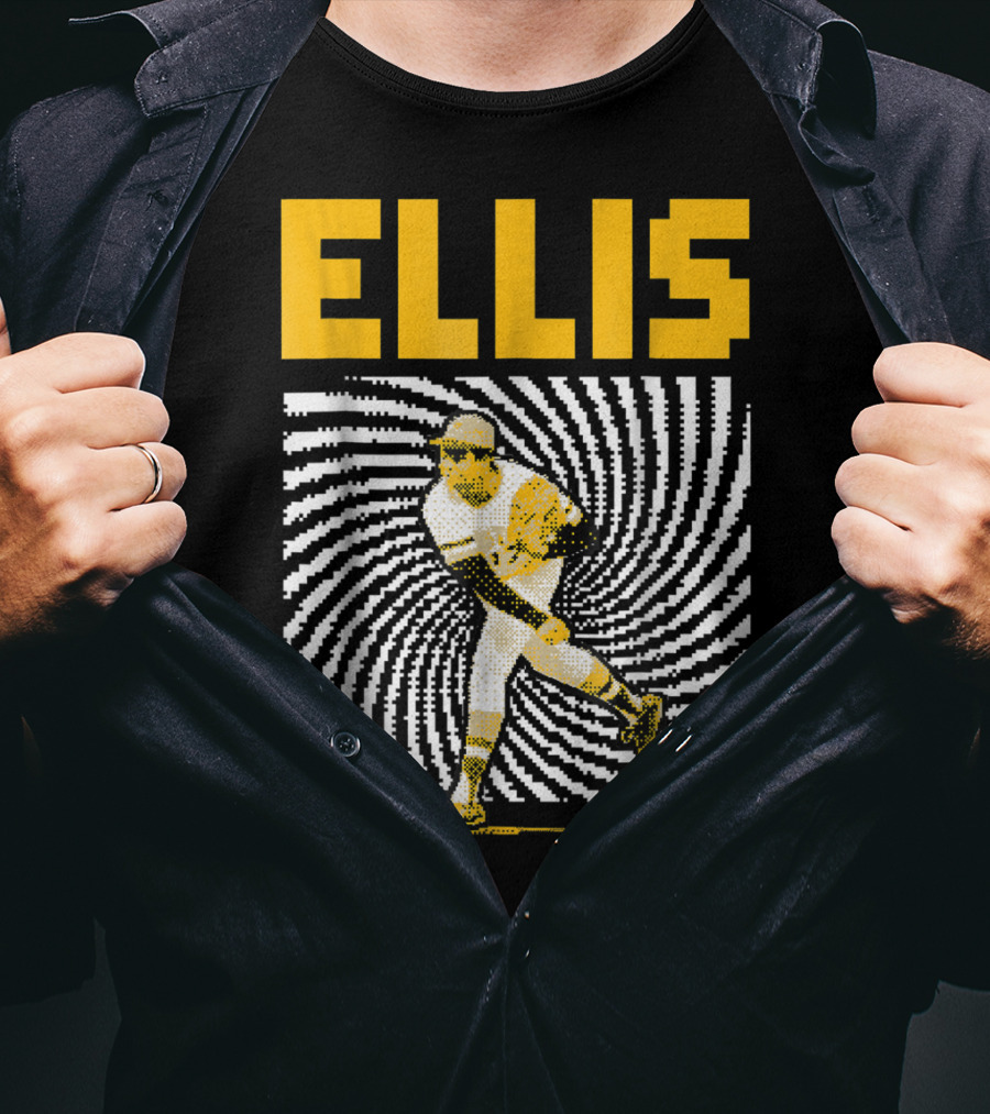 Dock Ellis Signature 8 Bit Spiral Pitching Image T-Shirt