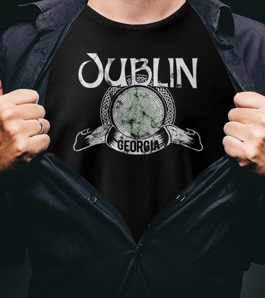 Dublin Georgia Shamrock Vintage Celtic T-Shirt