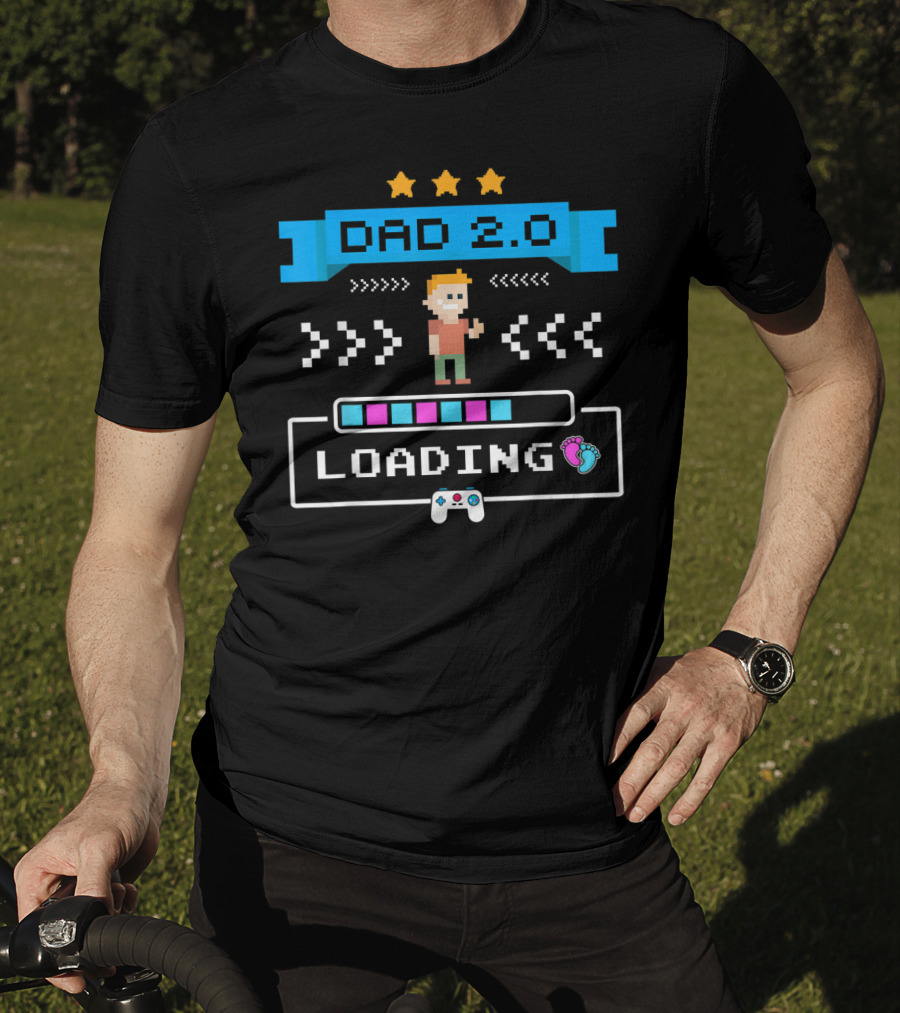 Dad 2.0 Loading Gamer Dad Again Cute 2nd Time Dad T-Shirt