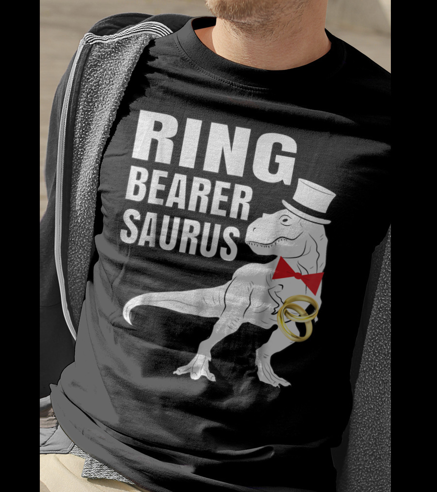 Ring Bearer Saurus Dinosaur Rex Wedding Party T-Shirt