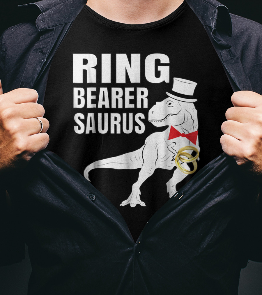 Ring Bearer Saurus Dinosaur Rex Wedding Party T-Shirt