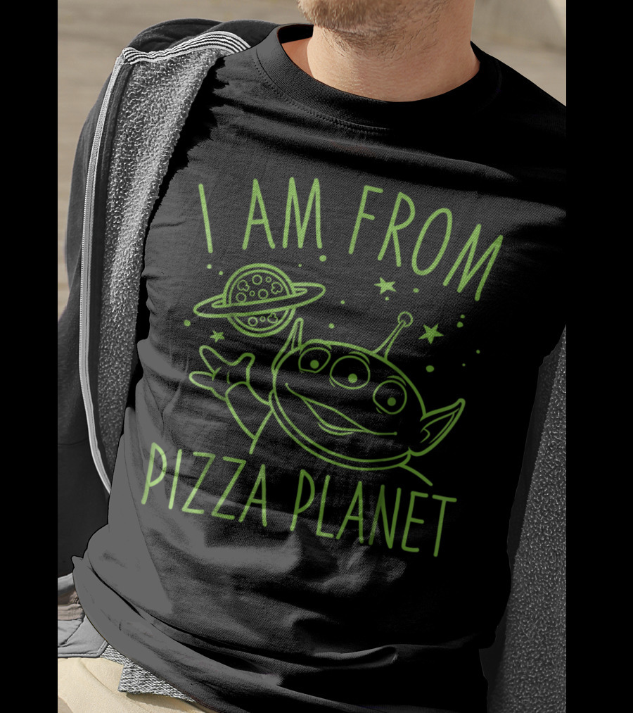 I Am From Pizza Planet Disney Pixar Toy Story Neon Green Alien T-Shirt