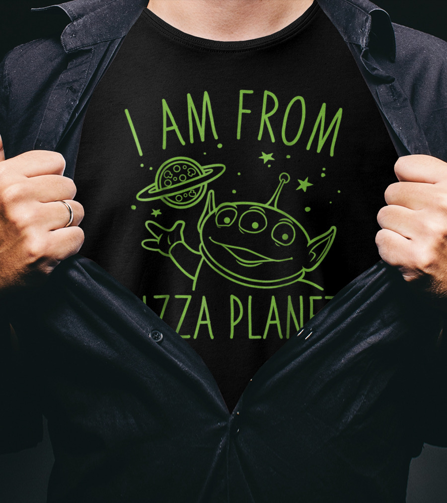 I Am From Pizza Planet Disney Pixar Toy Story Neon Green Alien T-Shirt