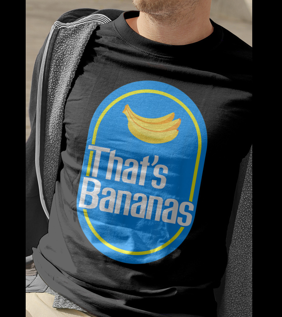 Funny That's Bananas Banana Sticker Blue Oval T-Shirt
