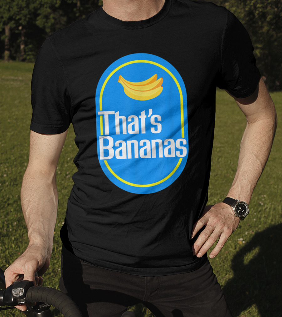 Funny That's Bananas Banana Sticker Blue Oval T-Shirt