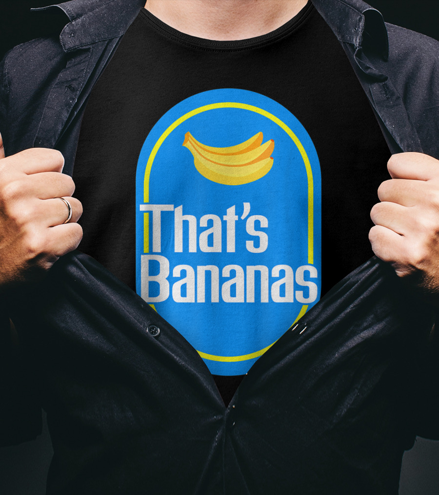 Funny That's Bananas Banana Sticker Blue Oval T-Shirt