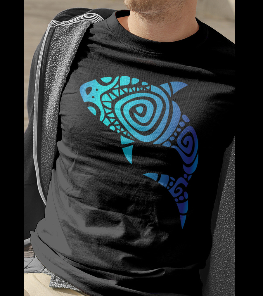 Hawaii Mano Tribal Shark Lover Week Spiral T-Shirt