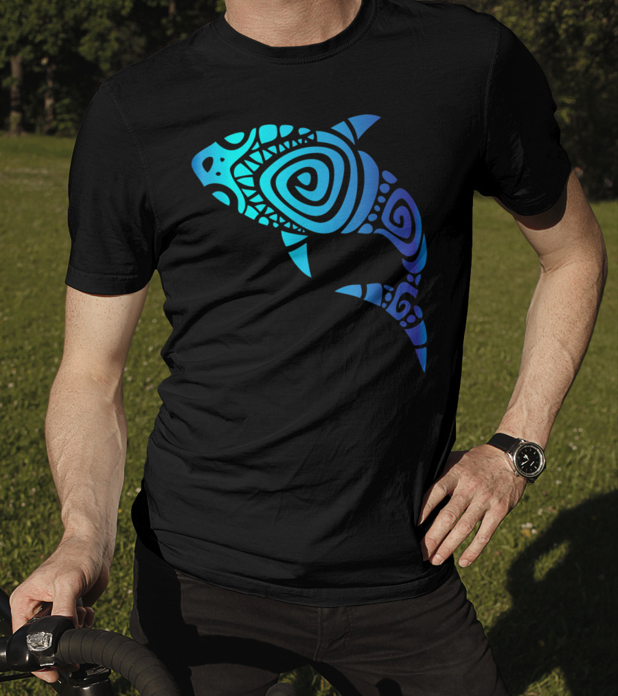 Hawaii Mano Tribal Shark Lover Week Spiral T-Shirt