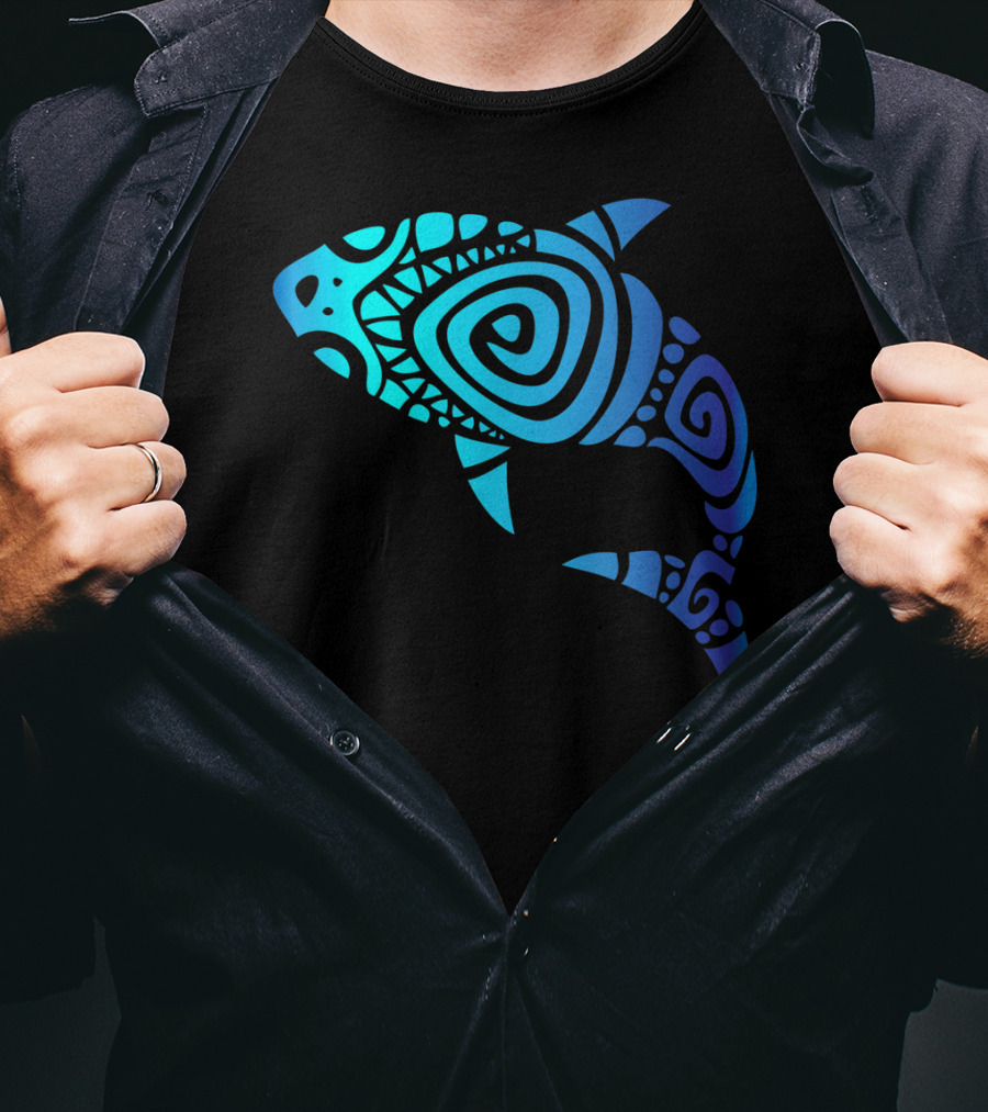 Hawaii Mano Tribal Shark Lover Week Spiral T-Shirt