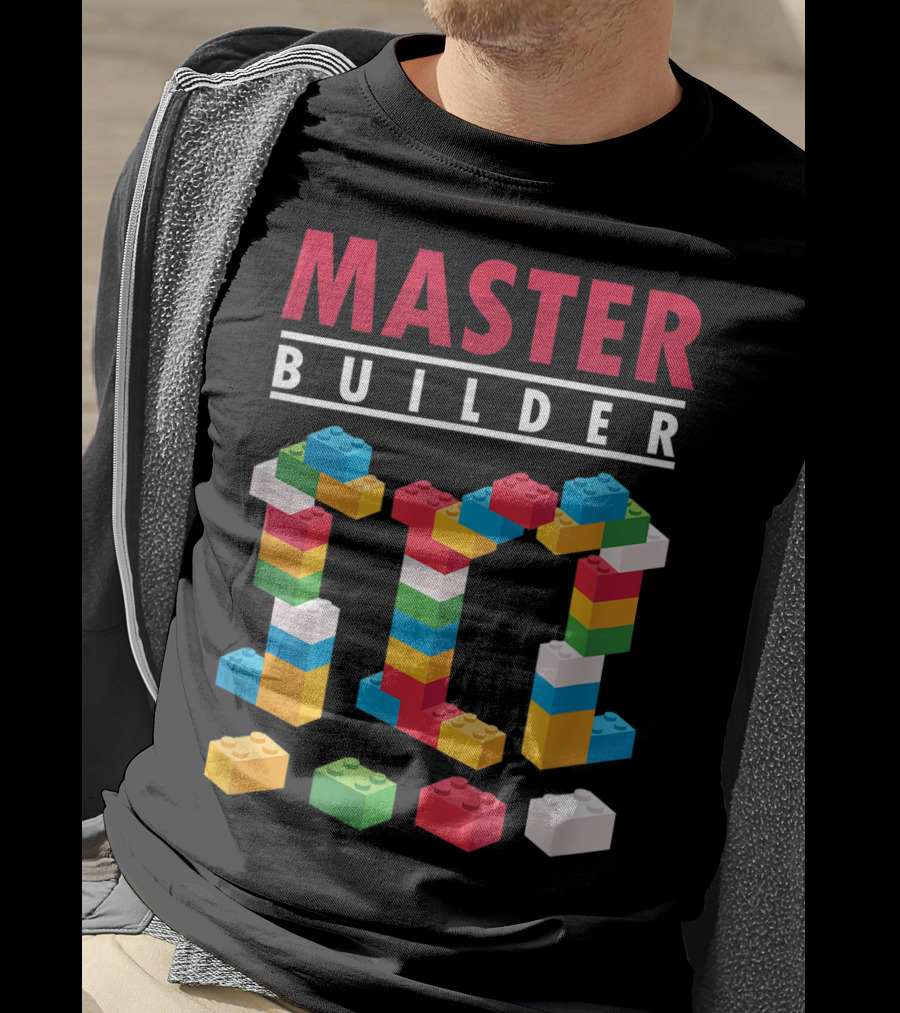 Master Builder Colorful Building Blocks Iconic T-Shirt