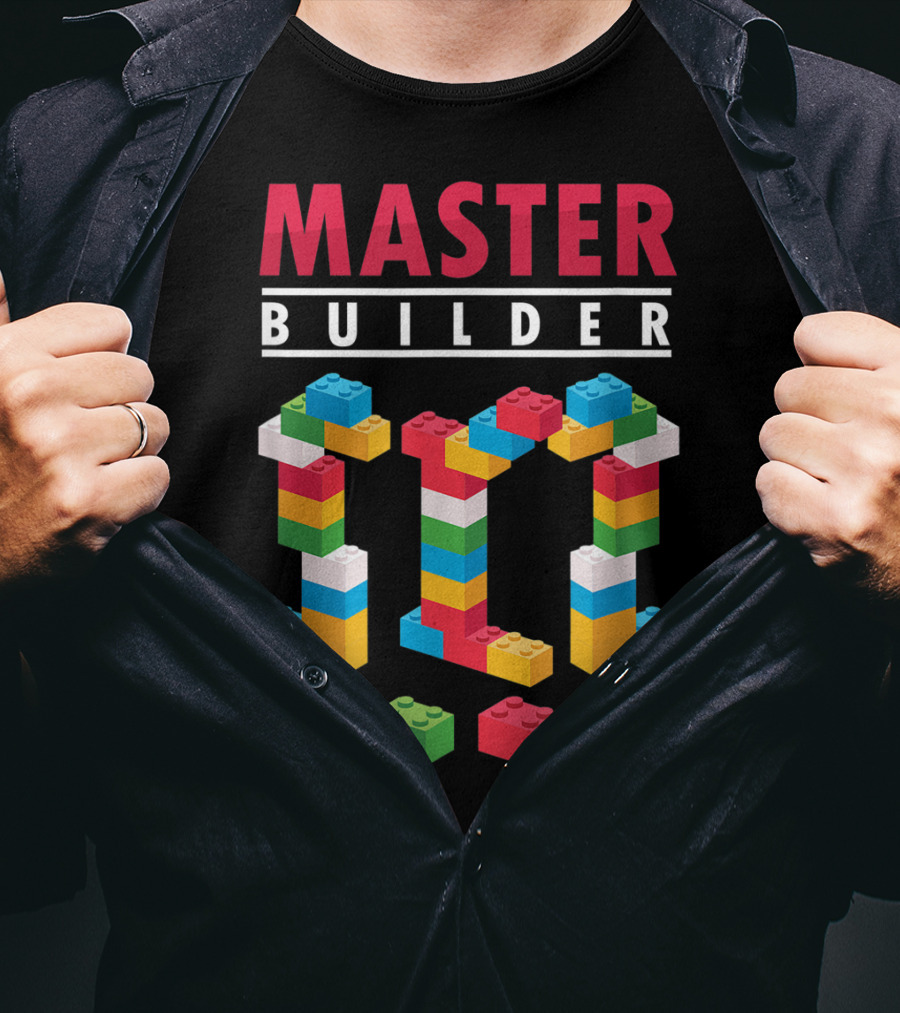 Master Builder Colorful Building Blocks Iconic T-Shirt