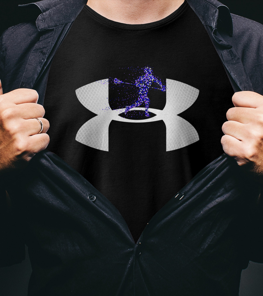 Under Armour Lacrosse Player Icon On Dark T-Shirt