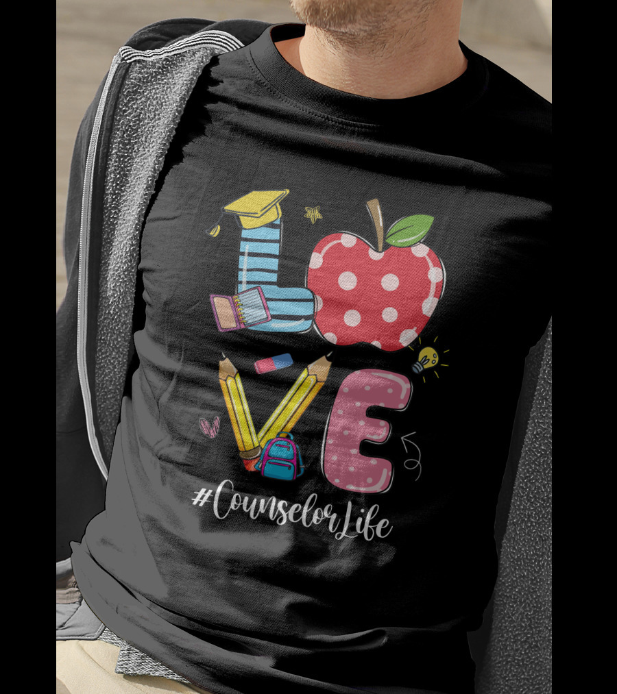 LOVE Apple Pencil School #CounselorLife T-Shirt