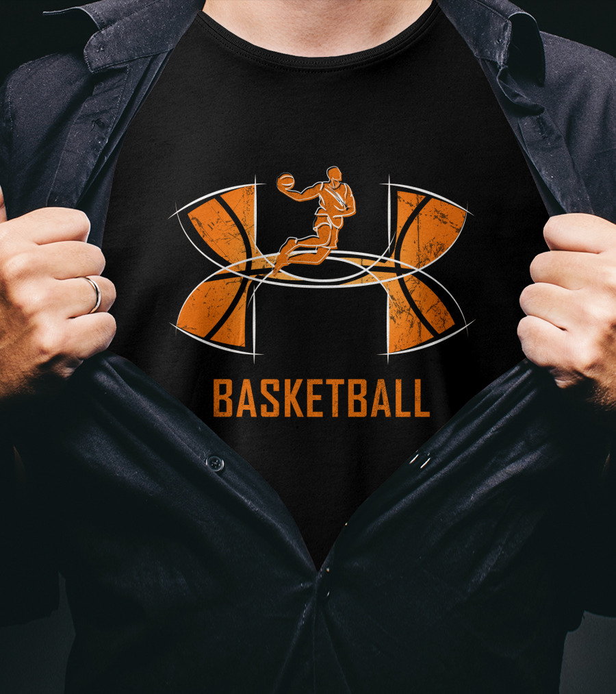 BK1511 Under Armour Basketball Player Orange T-Shirt