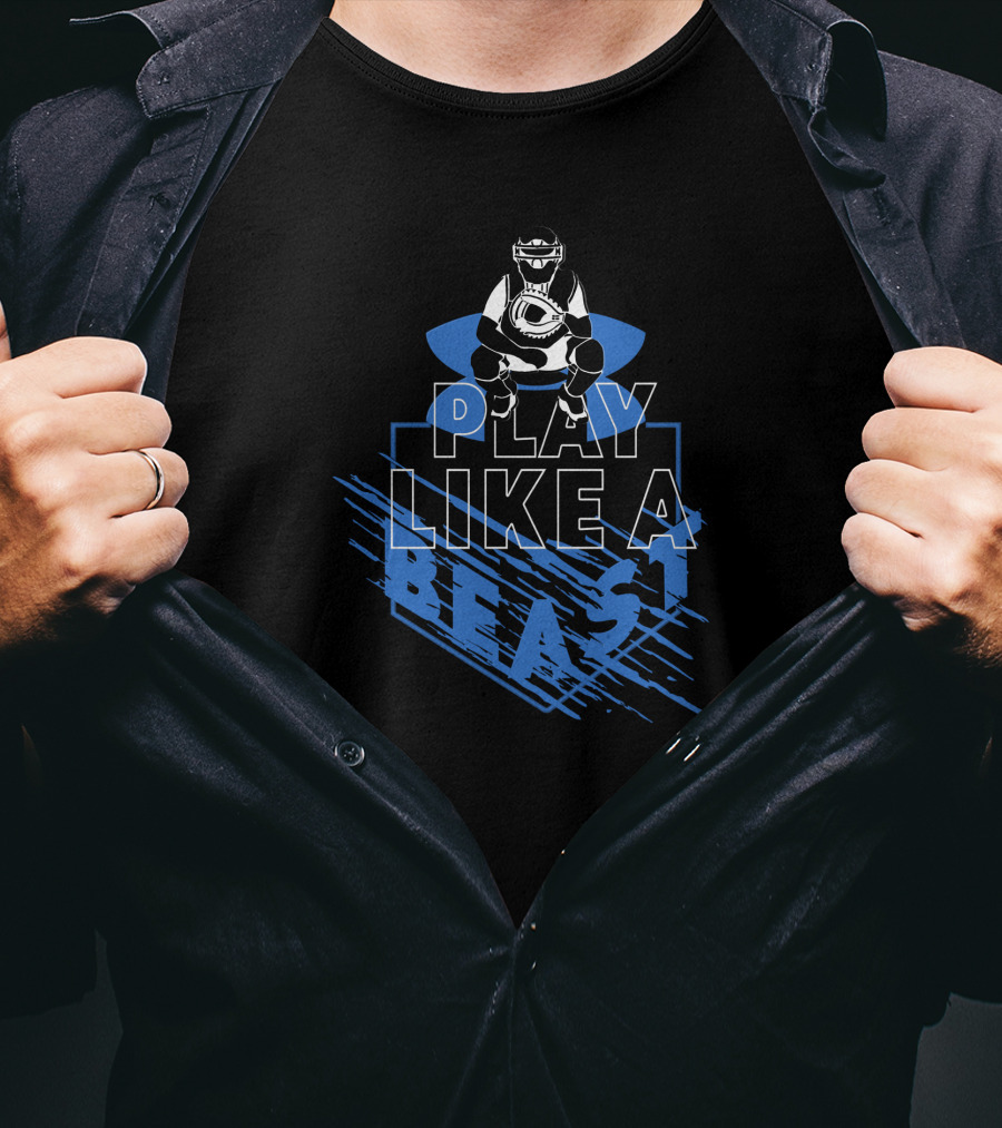 Play Like A Beast Bb181002 Catcher Baseball T-Shirt