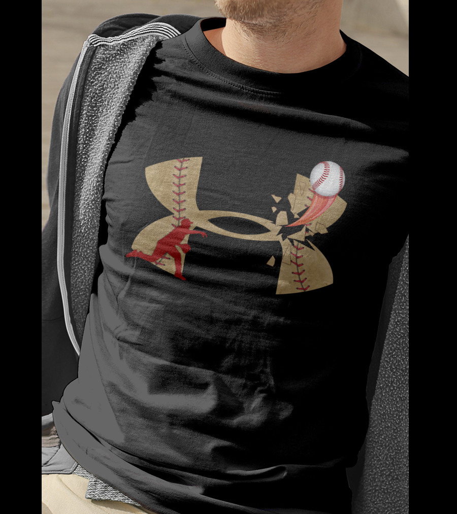 Under Armour Baseball Impact Logo With Pitcher And Breaking Ball T-Shirt