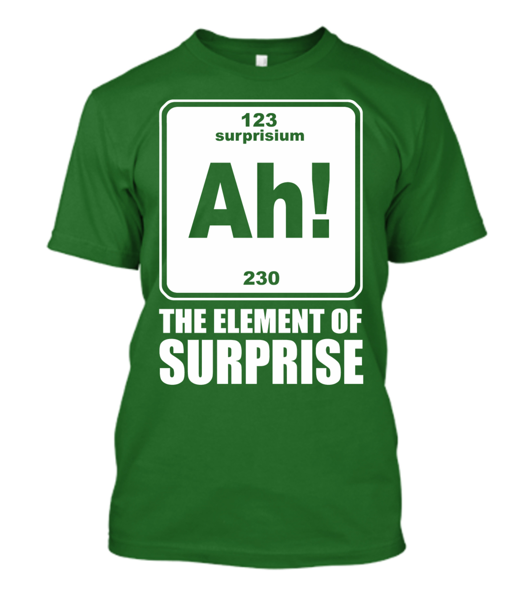 Element Of Surprise Periodic Table Parody Ah Surpriseium 123 230 Ah T-Shirt