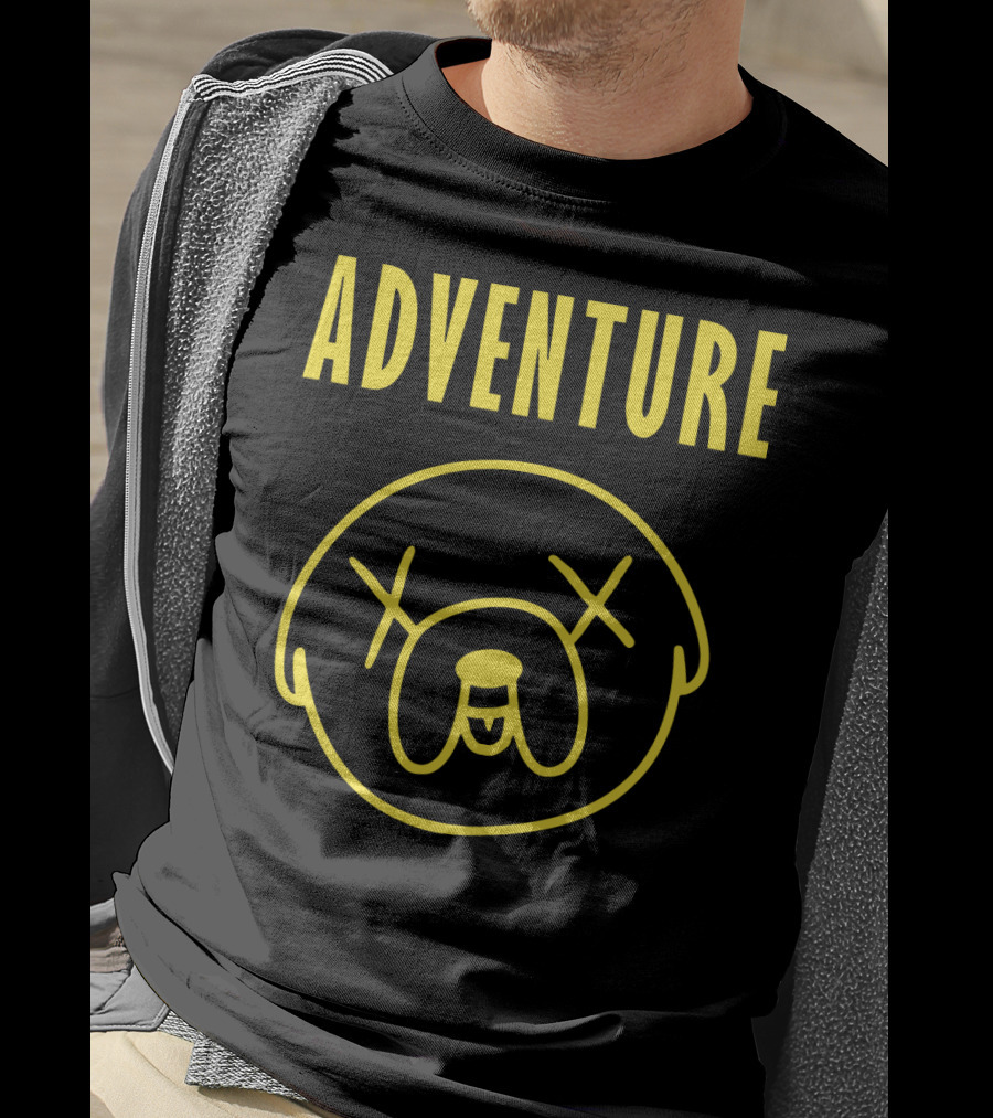 ADVENTURE PUG BAND Face Drawing T-Shirt
