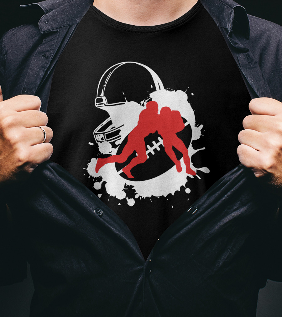 American Football Helmet Tackle Splash T-Shirt