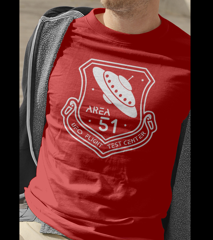 Area 51 UFO Flight Test Center Badge With Flying Saucer Emblem T-Shirt