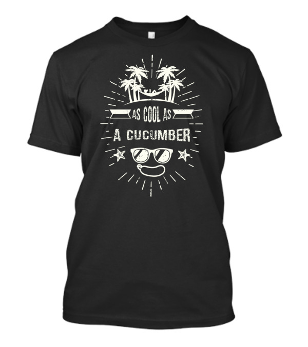 Cool Cucumber Sunglasses Palm Trees Beach Vibes T-Shirt