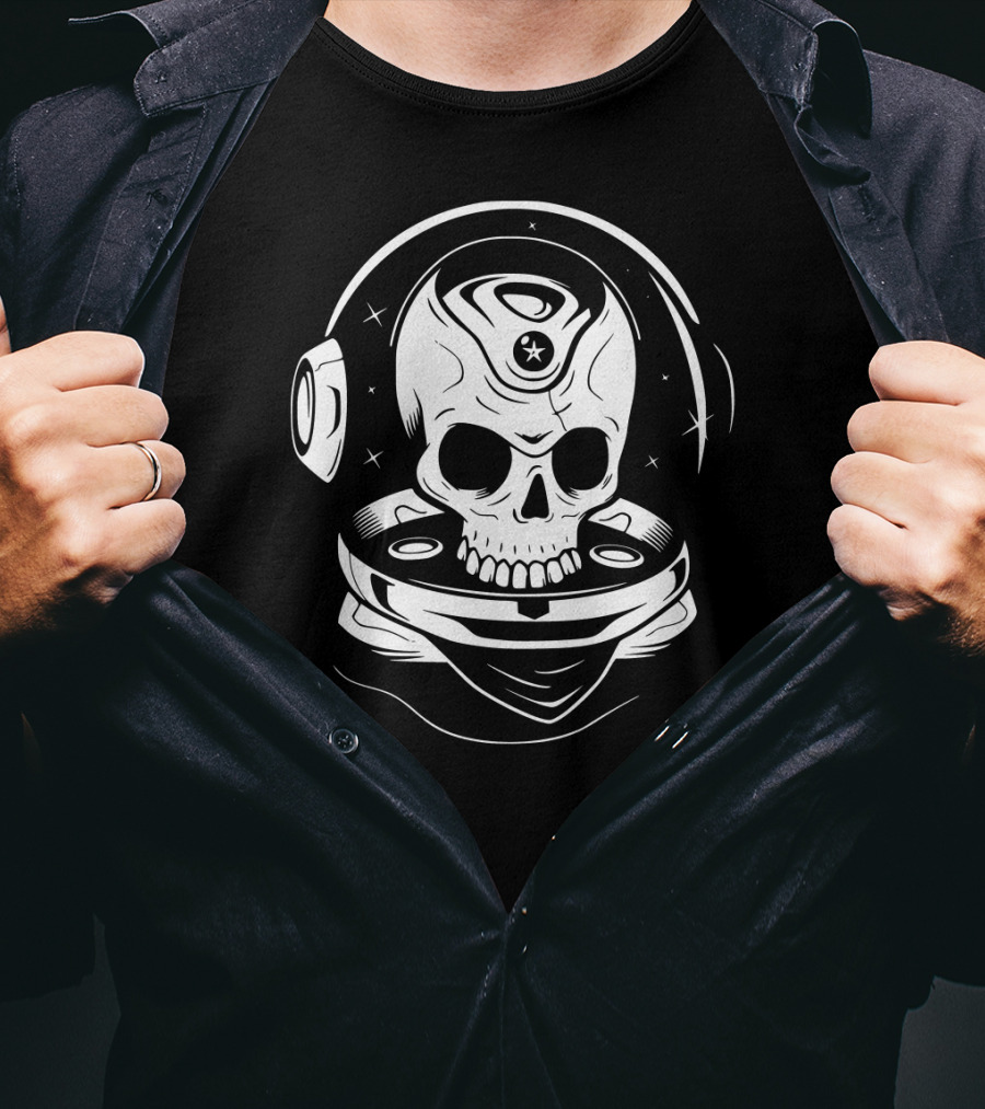 Astro Skull Space Helmet Skeleton T-Shirt