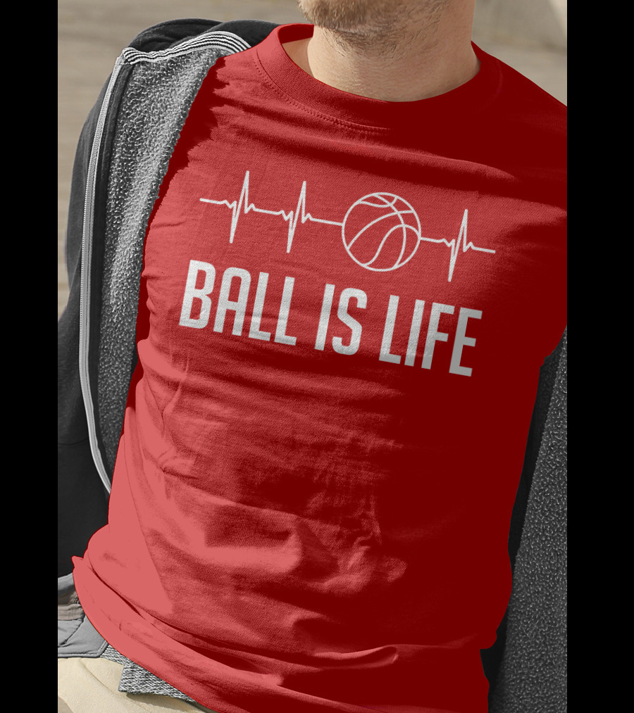Ball Is Life Basketball Heartbeat T-Shirt