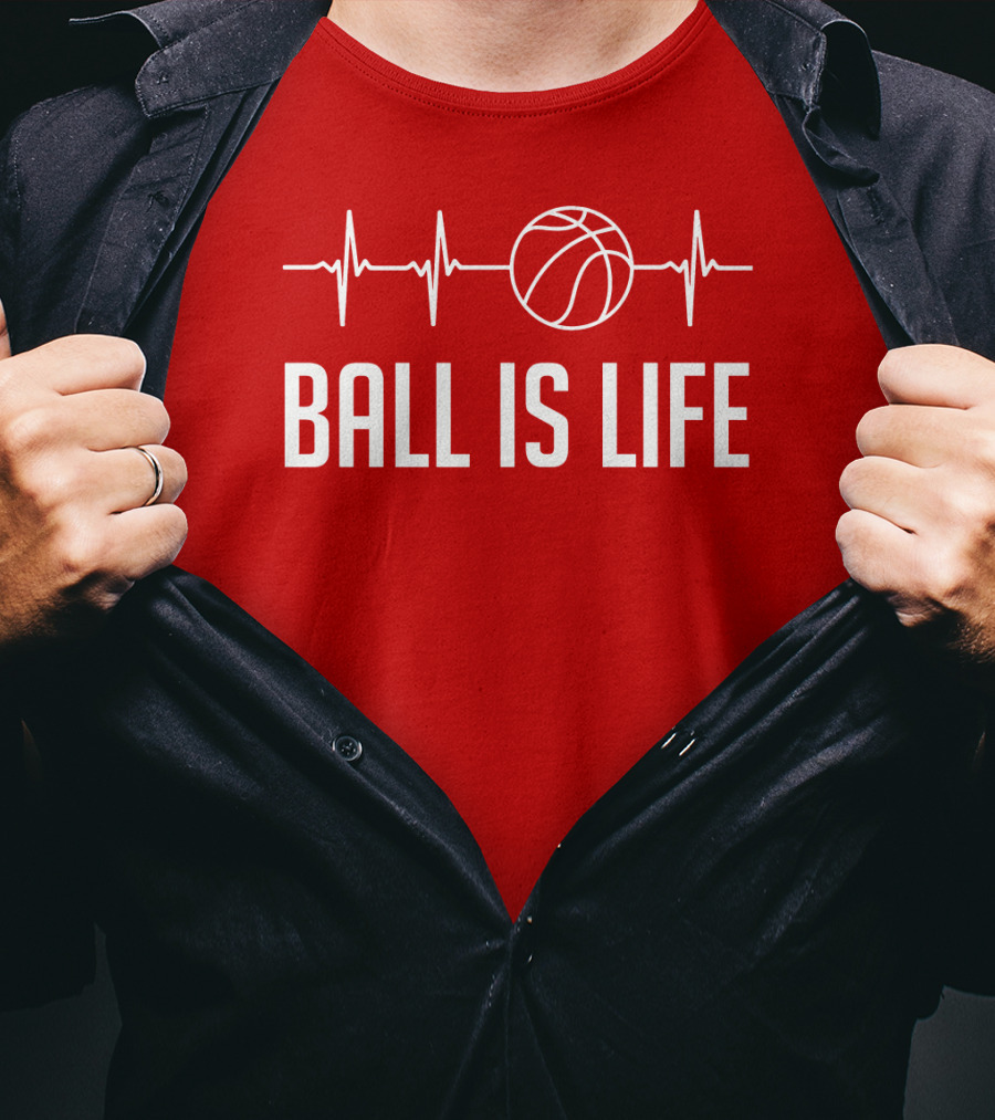 Ball Is Life Basketball Heartbeat T-Shirt