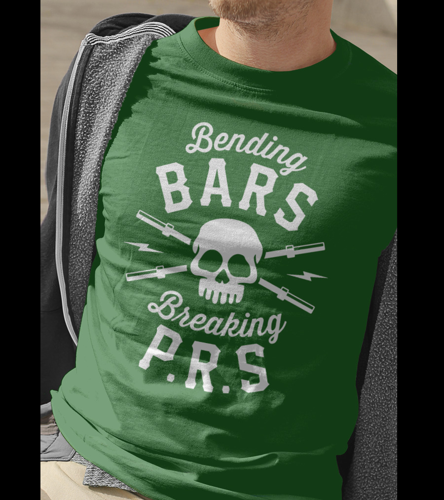 Bending Bars Breaking PRs Skull With Barbells T-Shirt