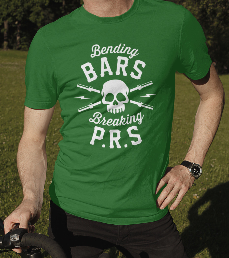 Bending Bars Breaking PRs Skull With Barbells T-Shirt
