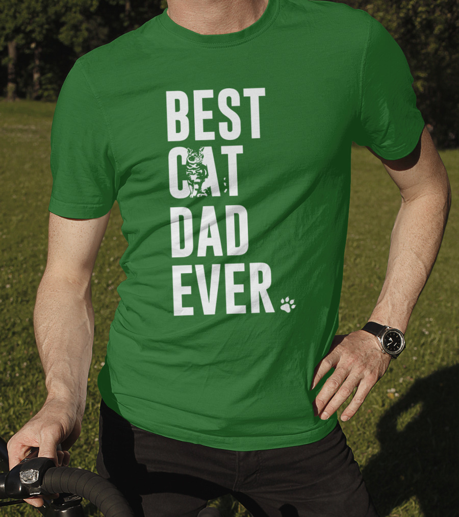 BEST CAT DAD EVER Cat And Paw T-Shirt