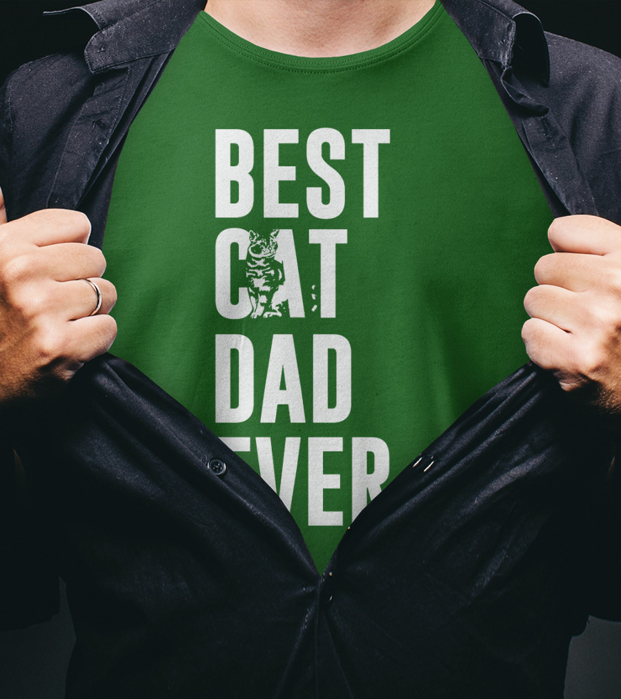 BEST CAT DAD EVER Cat And Paw T-Shirt