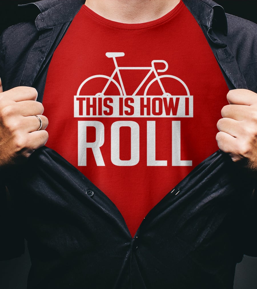 Bike This Is How I Roll Bicycle Outline T-Shirt