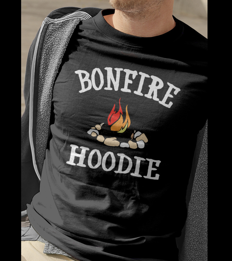 Bonfire Hoodie Campfire Rocks Fire Flames T-Shirt