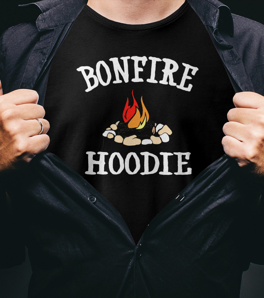 Bonfire Hoodie Campfire Rocks Fire Flames T-Shirt
