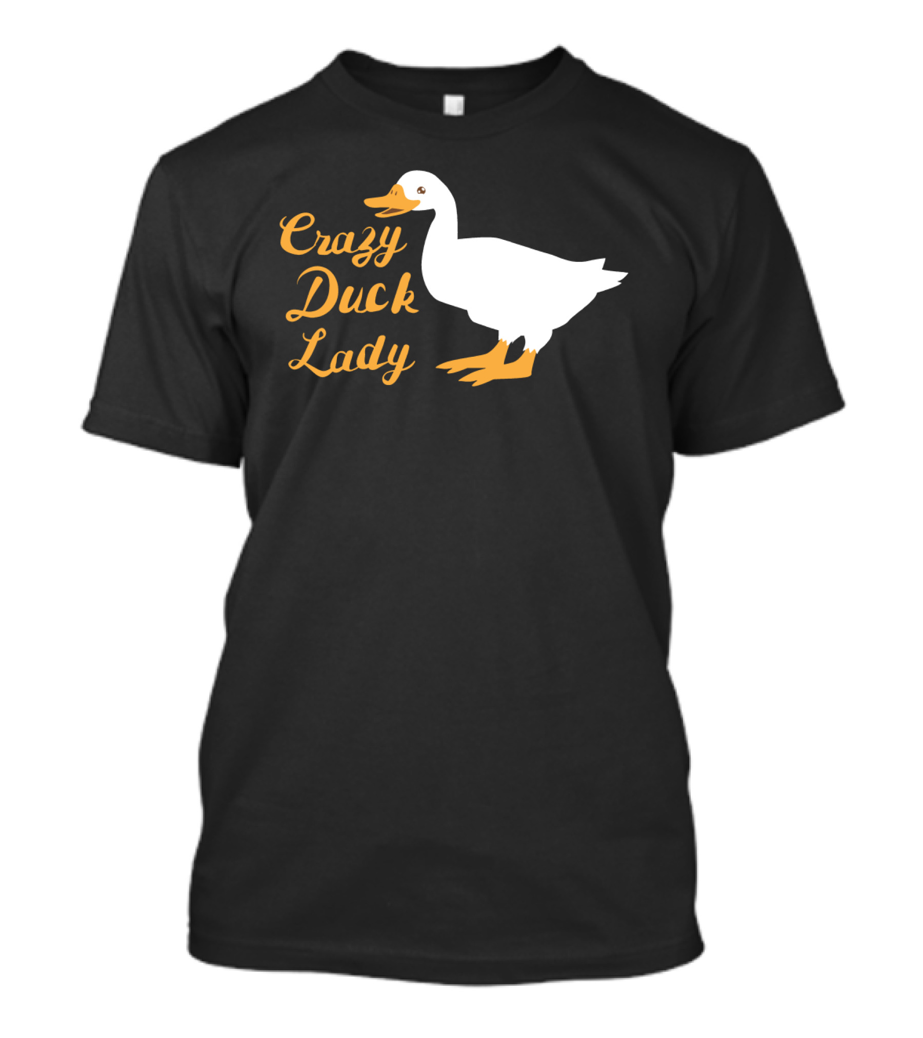 Crazy Duck Lady Whimsical White Duck T-Shirt