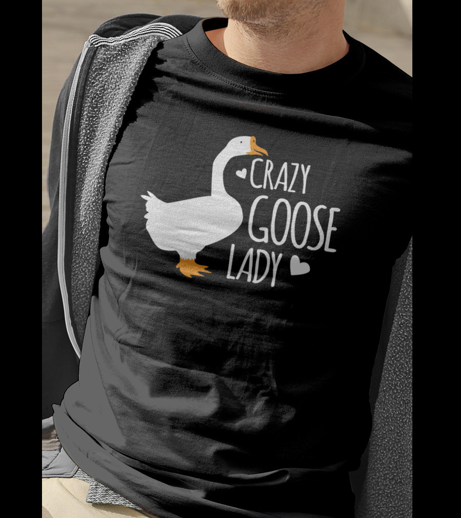 Crazy Goose Lady Heart Love T-Shirt