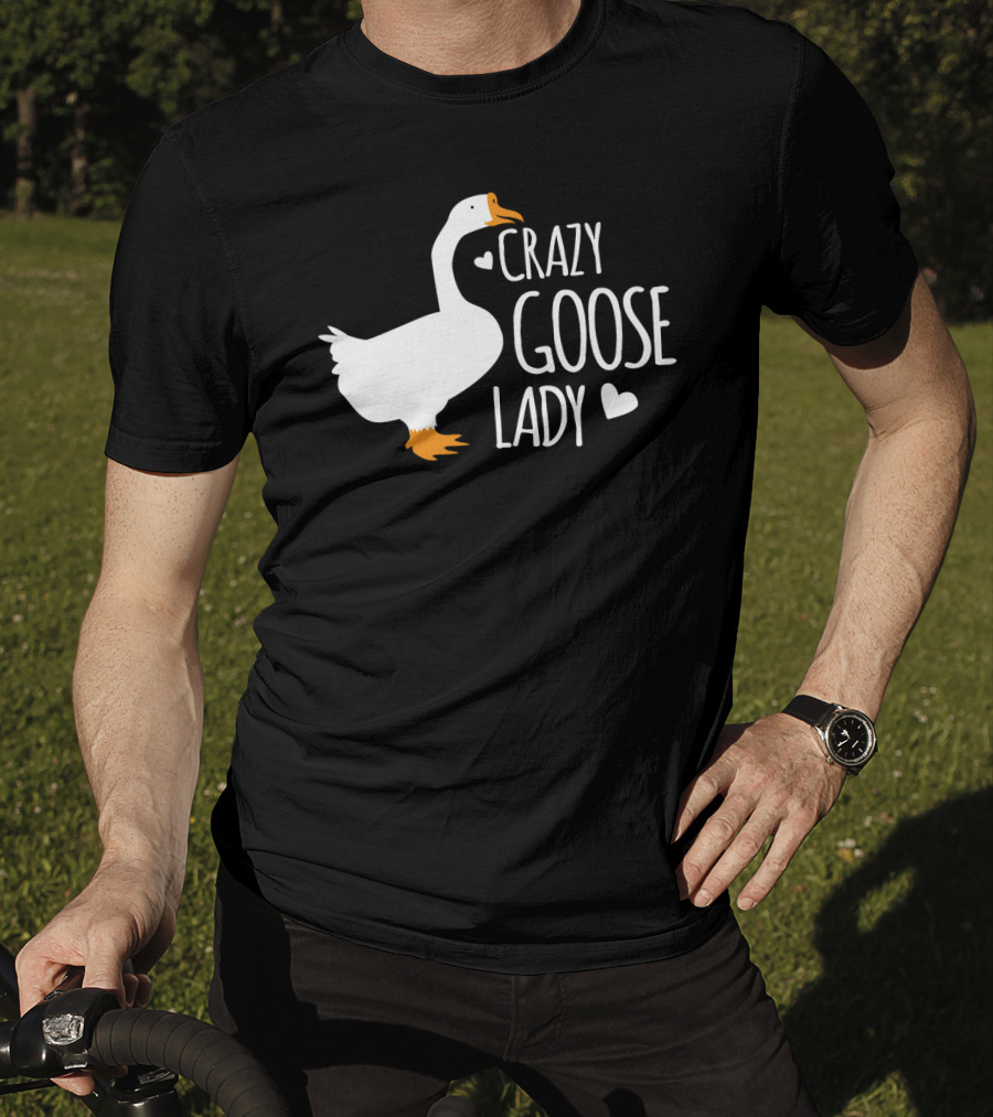 Crazy Goose Lady Heart Love T-Shirt