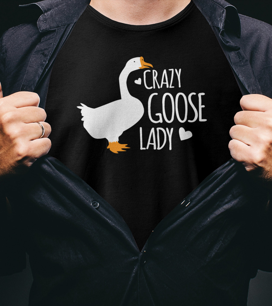 Crazy Goose Lady Heart Love T-Shirt