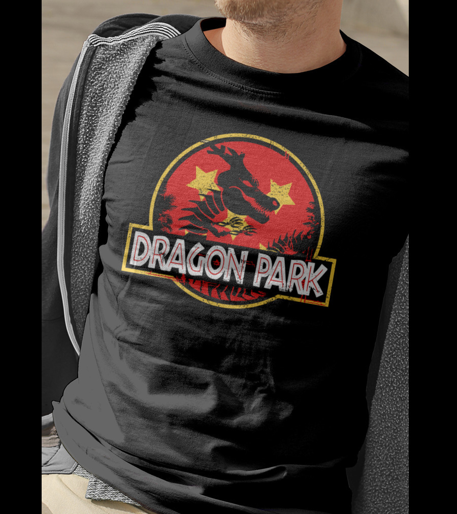 Dragon Park Jurassic Parody Retro T-Shirt